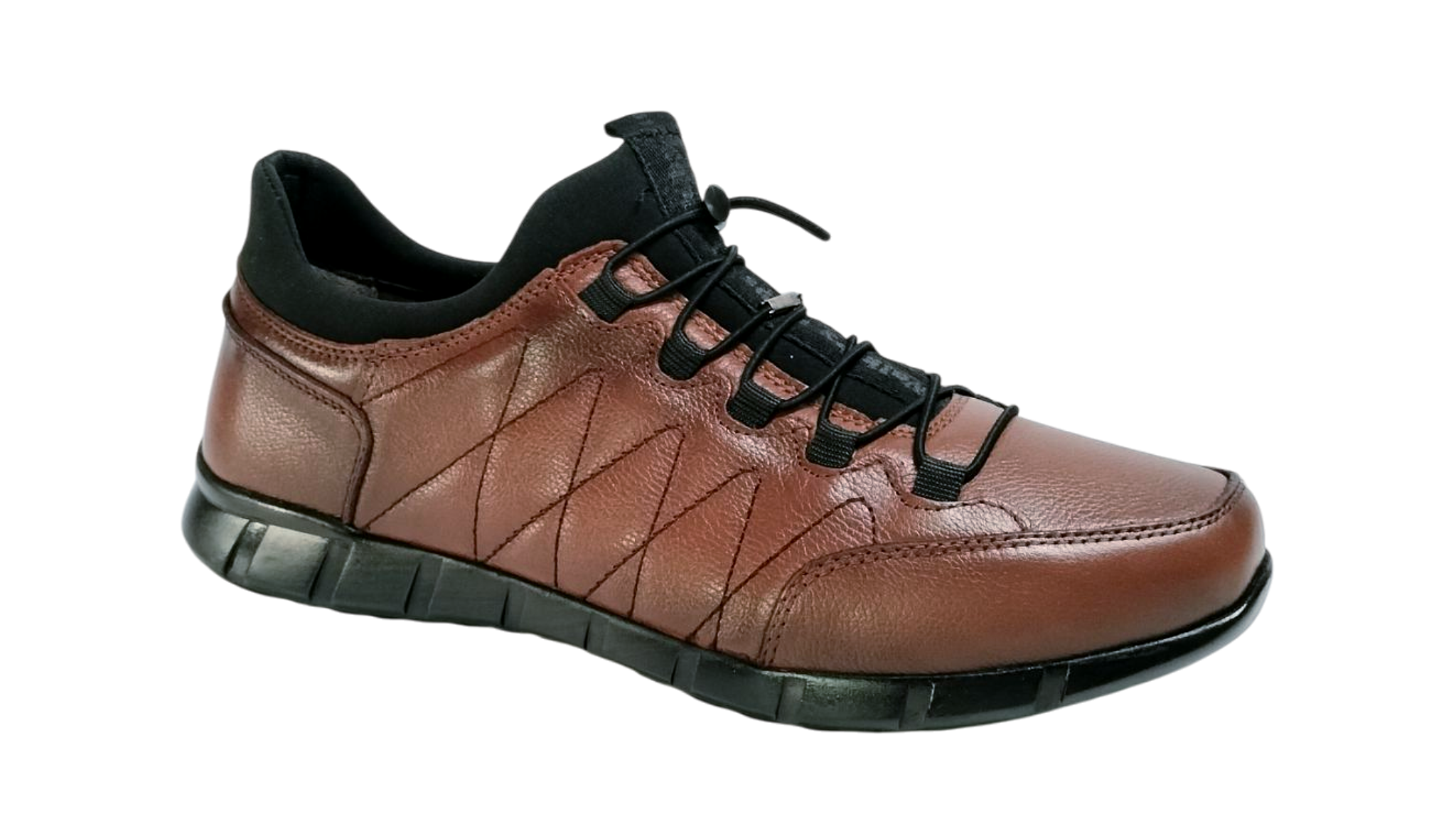 VENICE | حذاء جلد مريح برباط أسود