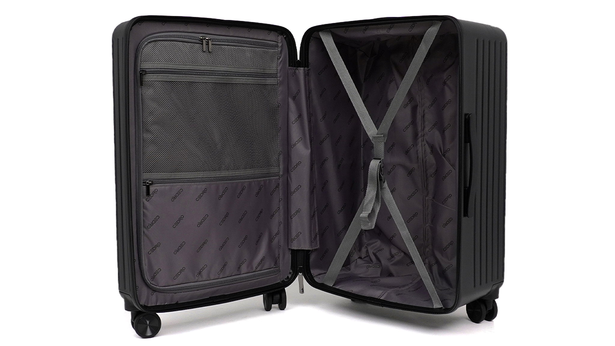 CEDRO | UNISEX LUGGAGE PC STRIPE 24" BLACK