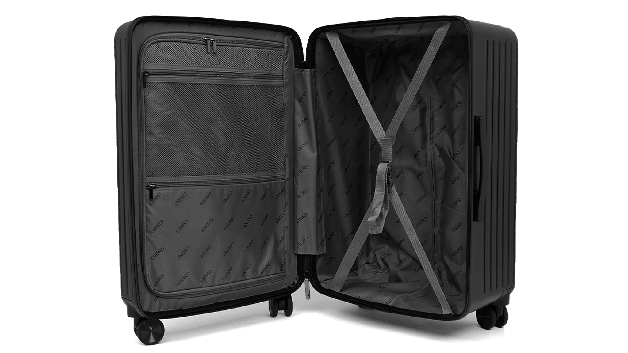 CEDRO | UNISEX LUGGAGE PC STRIPE 24" BLACK